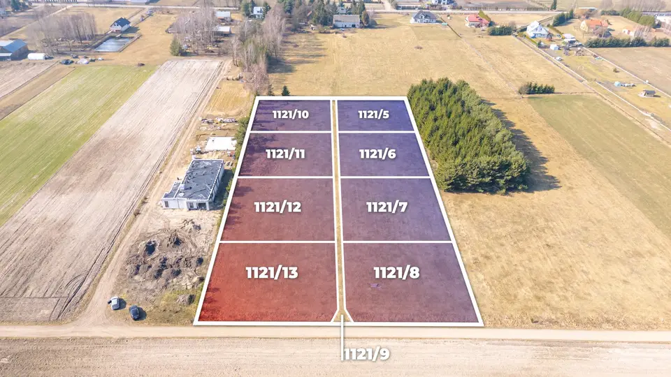 Działka budowlana 1 280 m², Nowiny