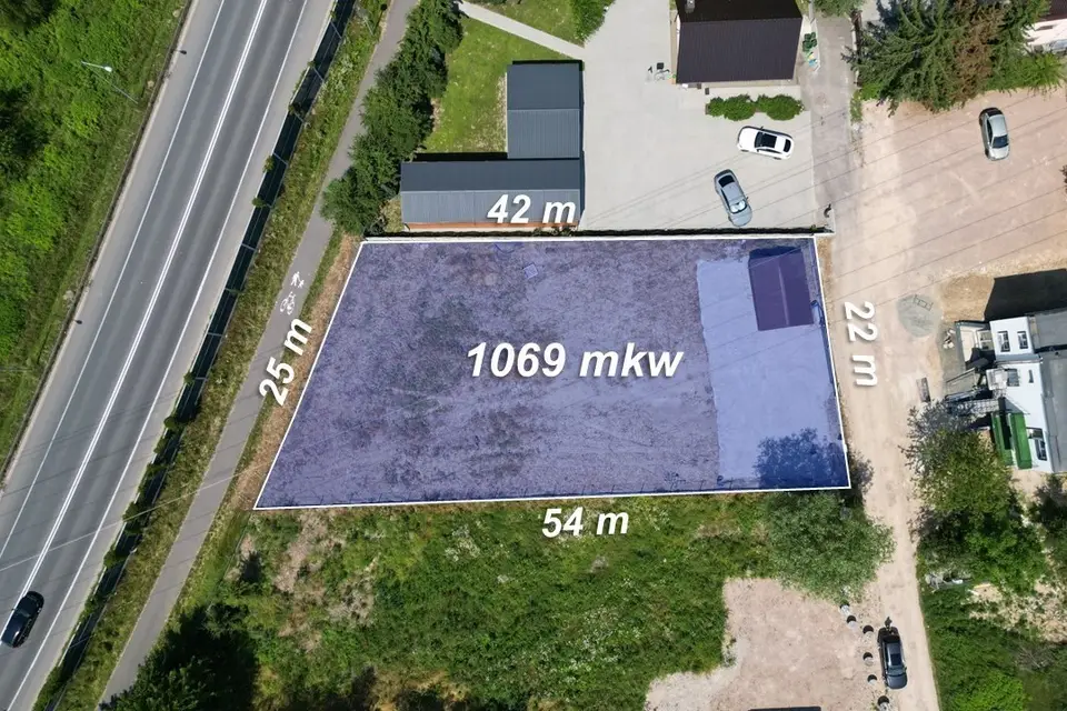 Działka inwestycyjna 1 069 m², Kopanka