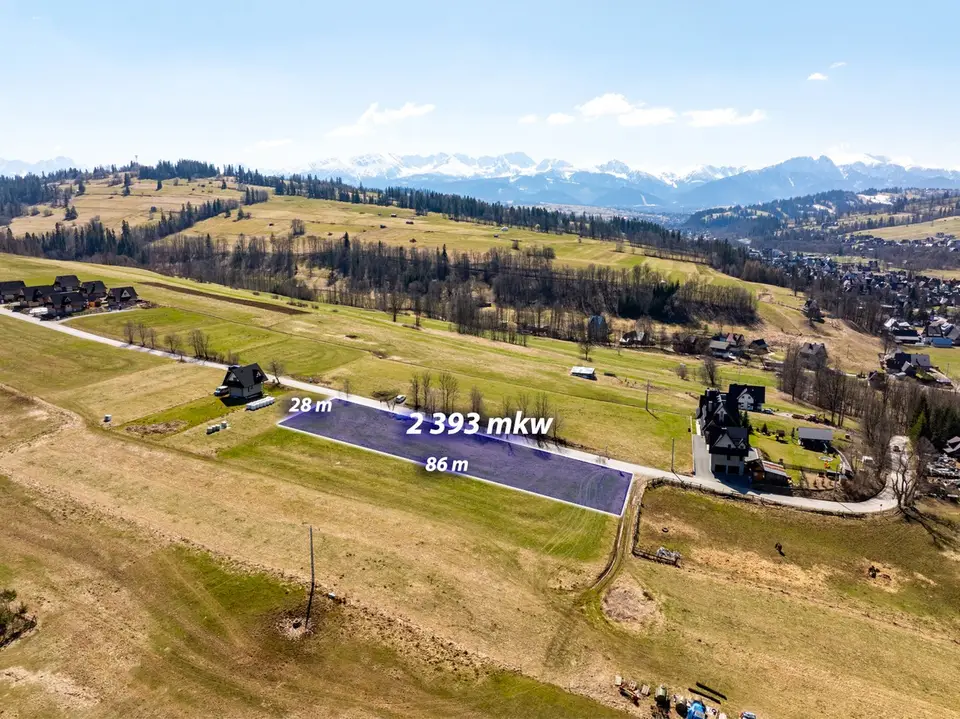 Działka budowlana 2 393 m², Biały Dunajec