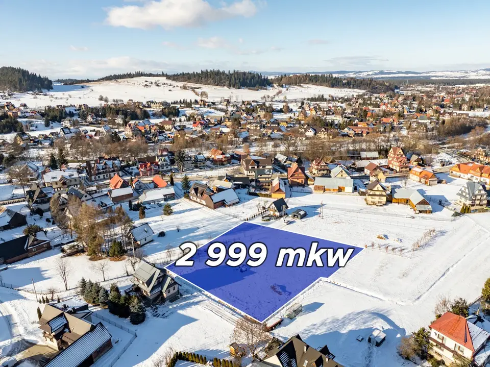 Działka budowlana 2 999 m², Szaflary