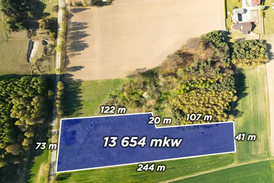 Działka budowlana i rolna 1,37 ha, Sucha