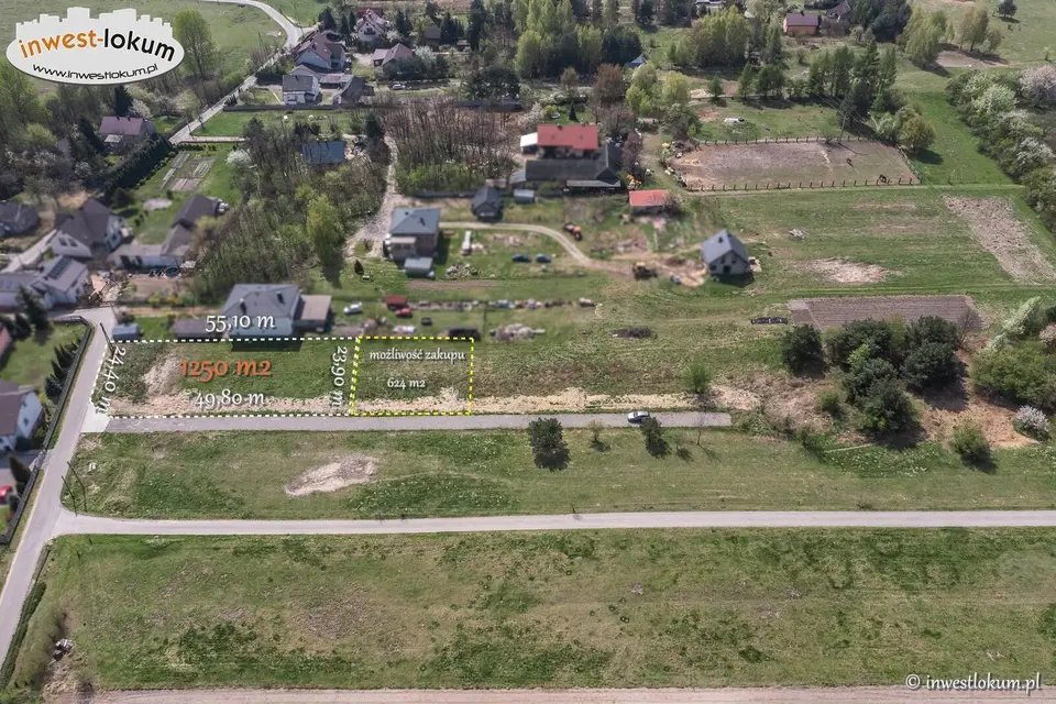 Działka budowlana 1 250 m², Ryczówek