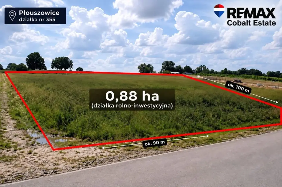 Działka rolna 8 800 m², Płouszowice