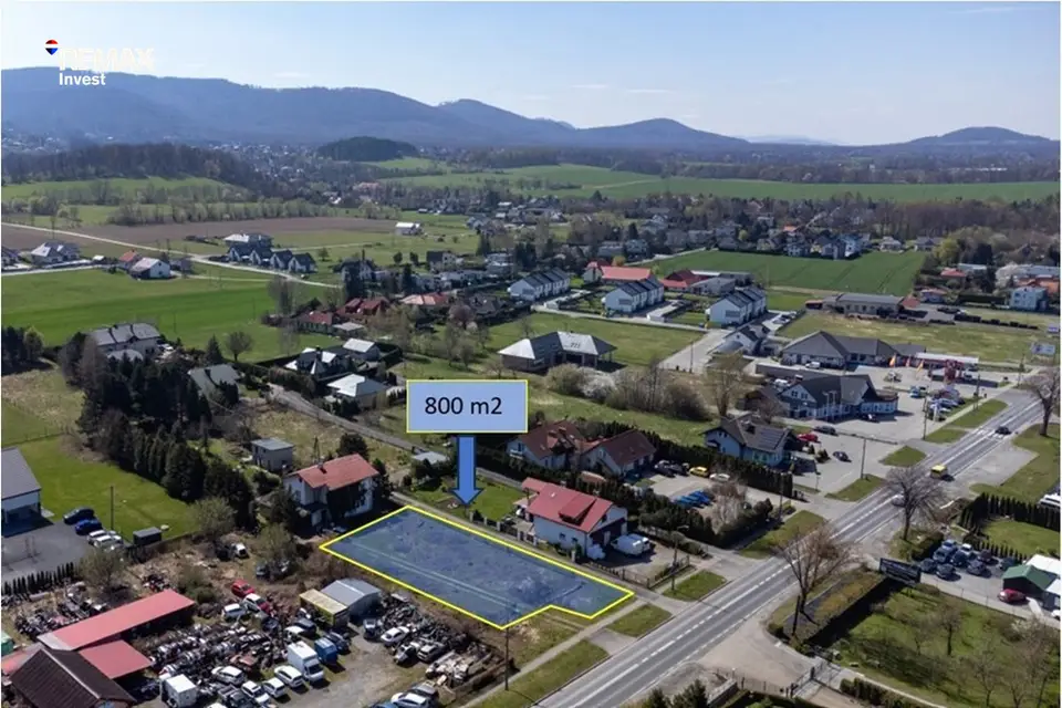 Działka inwestycyjna 800 m², Jaworze