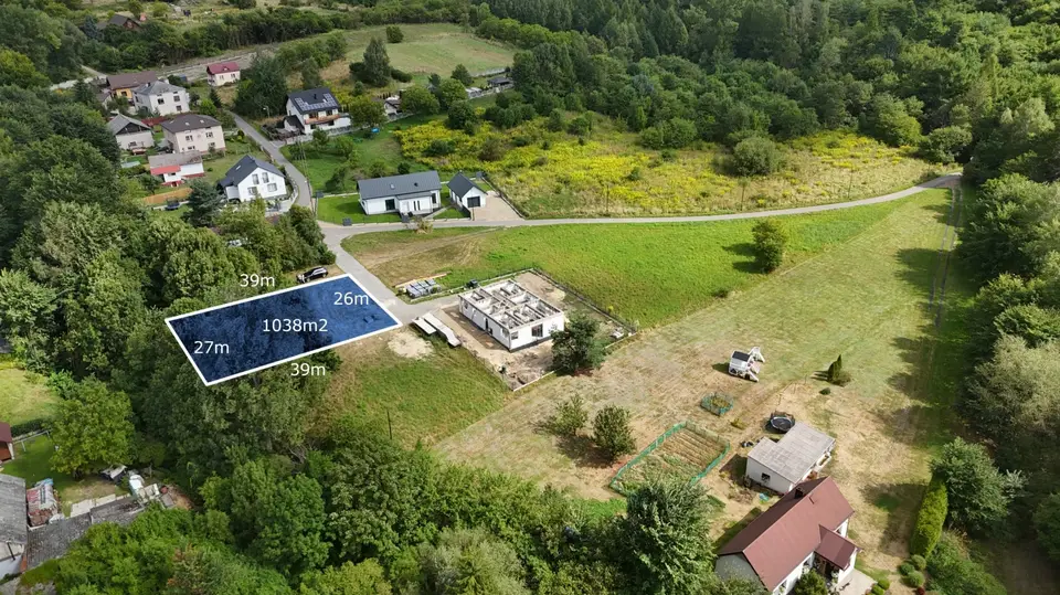 Działka budowlana 1 038 m², Ryczówek