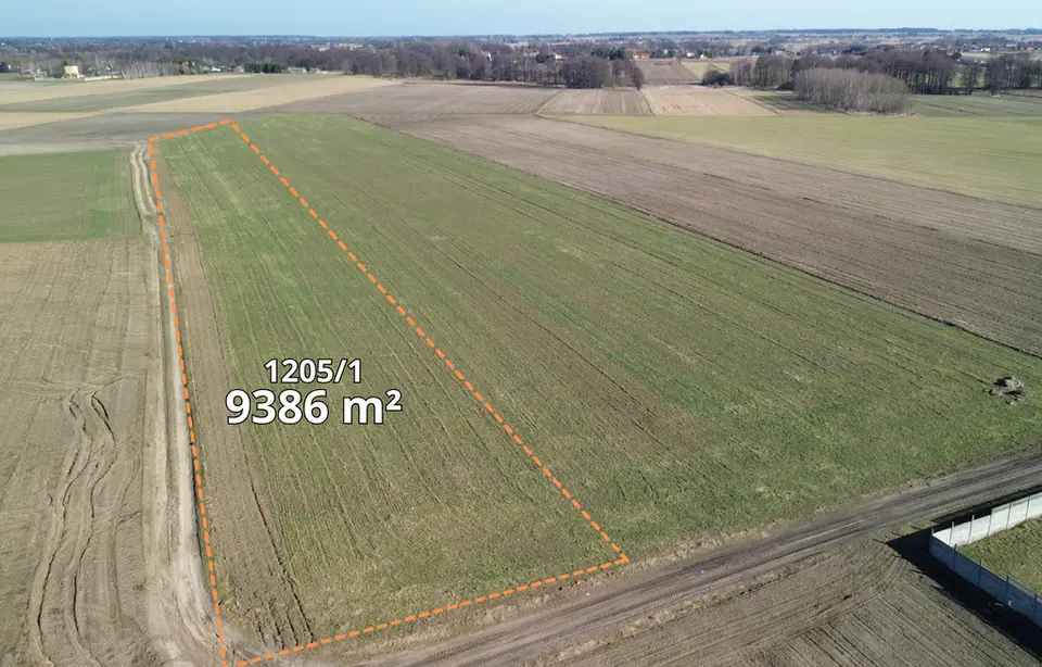 Działka budowlana 9 386 m², Rzgów