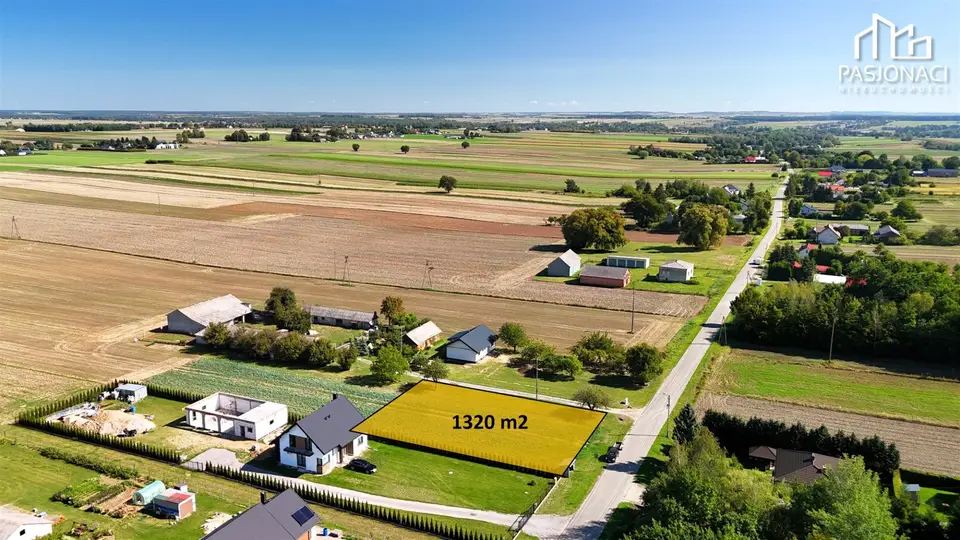 Działka budowlana 1 320 m², Franciszków