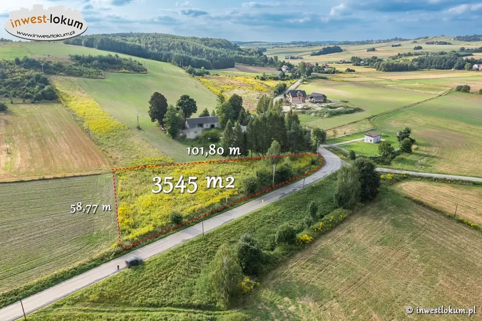 Działka budowlana 3 545 m², Sucha