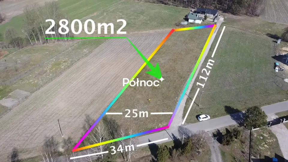 Działka budowlana 2 800 m², Białki