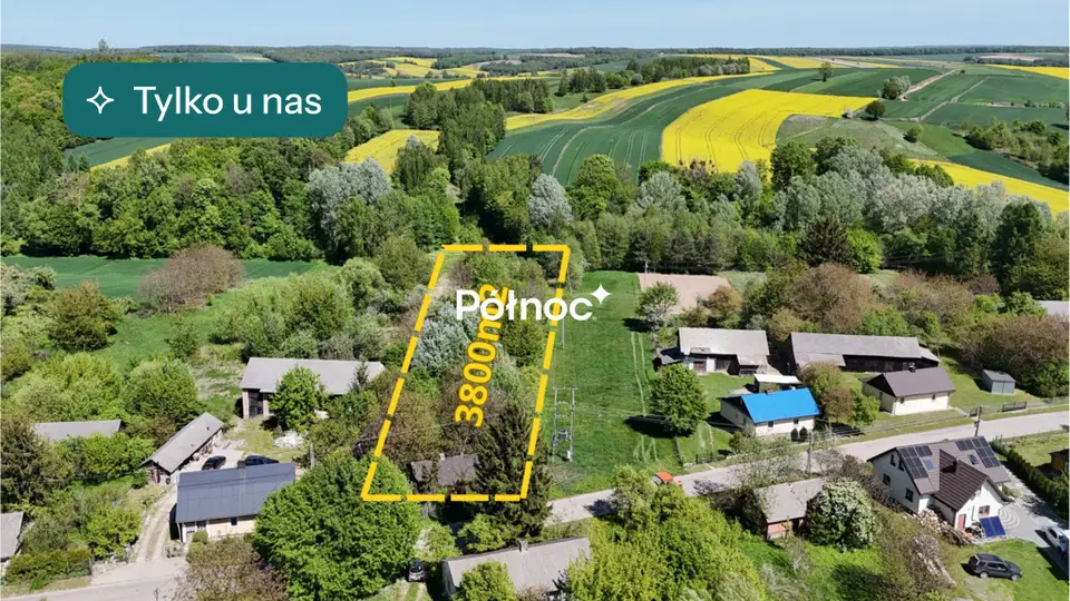 Działka budowlana 3 800 m², Bobliwo
