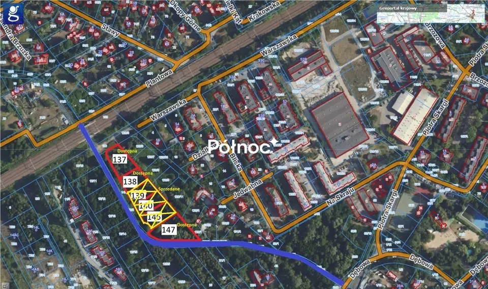 Działka budowlana 1 700 m², Milanówek