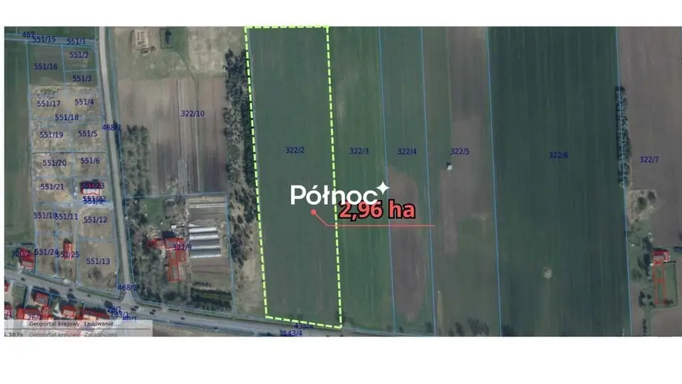 Działka inwestycyjna 2,96 ha, Ulesie