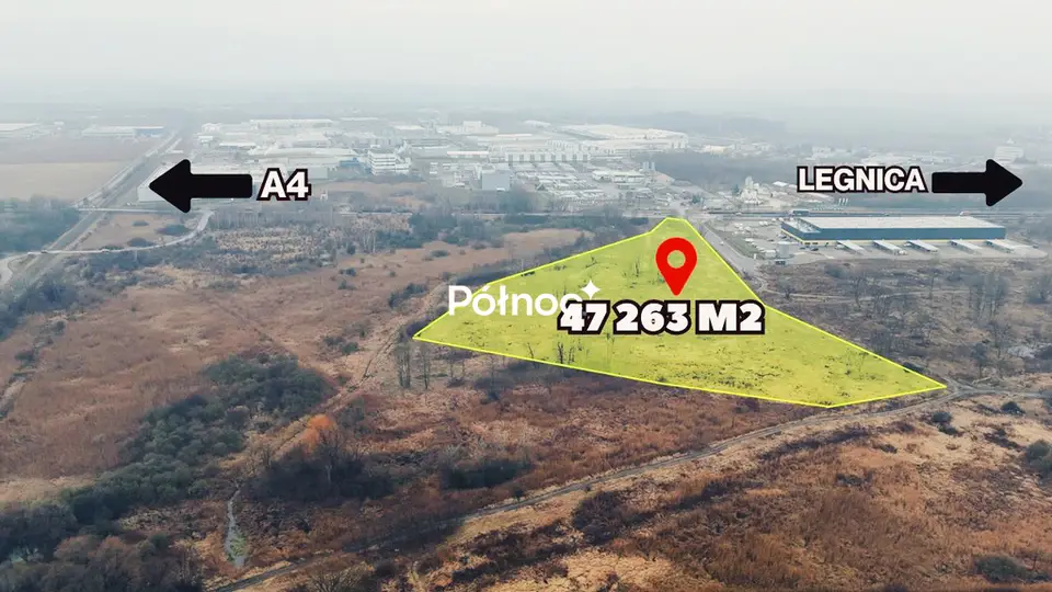 Działka inwestycyjna 4,73 ha, Legnica