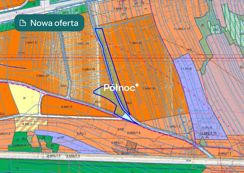 Działka budowlana 2,09 ha, Krzeczów