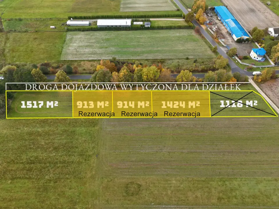 Działka budowlana 1 118 m², Augustynów