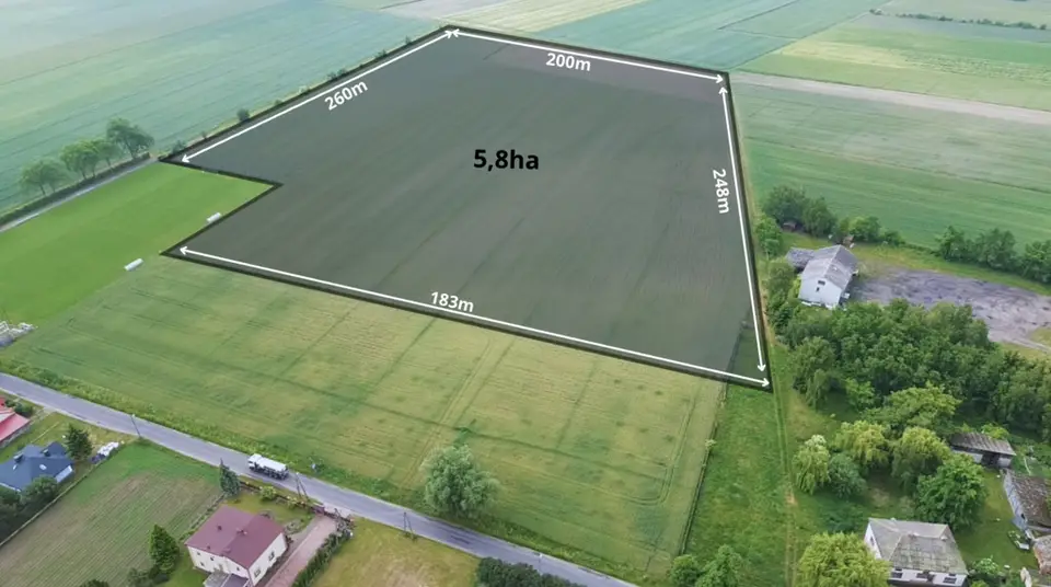 Działka inwestycyjna 5,84 ha, Niedźwiada