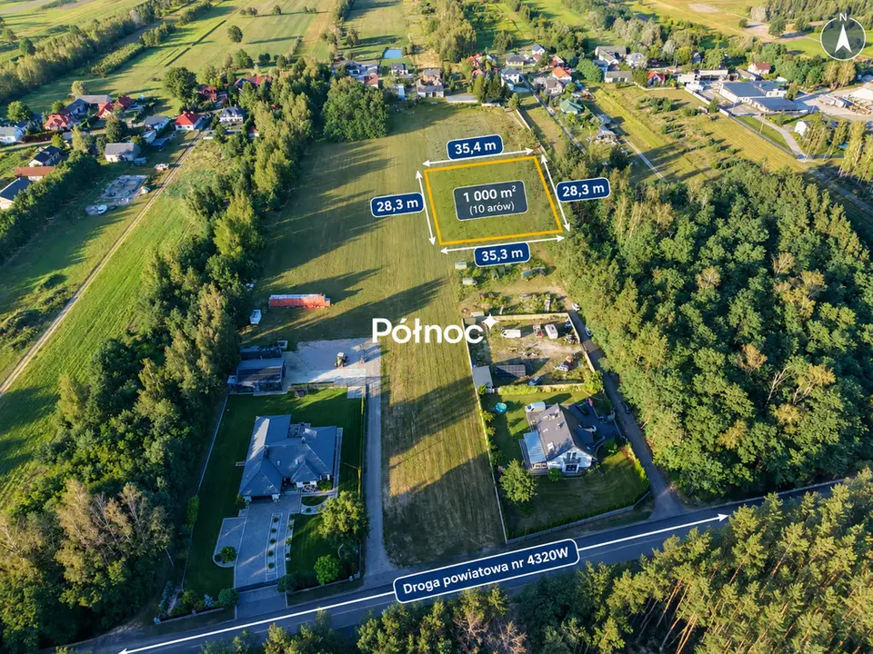 Działka budowlana 1 000 m², Karolew