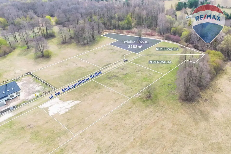 Działka budowlana 2 288 m², Budy Zosine