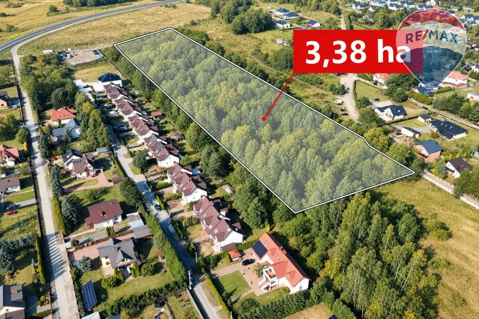 Działka budowlana 3,38 ha, Kozery