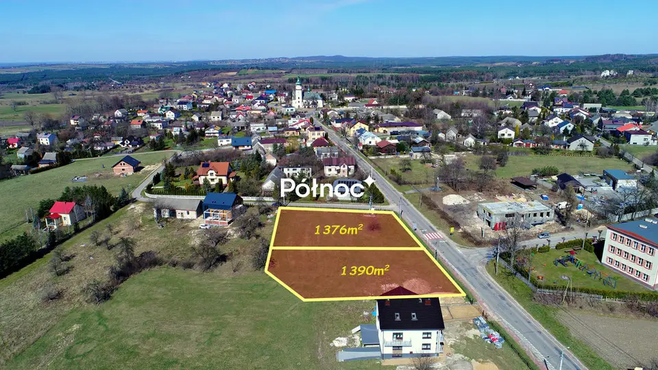 Działka budowlana 1 376 m², Przybynów