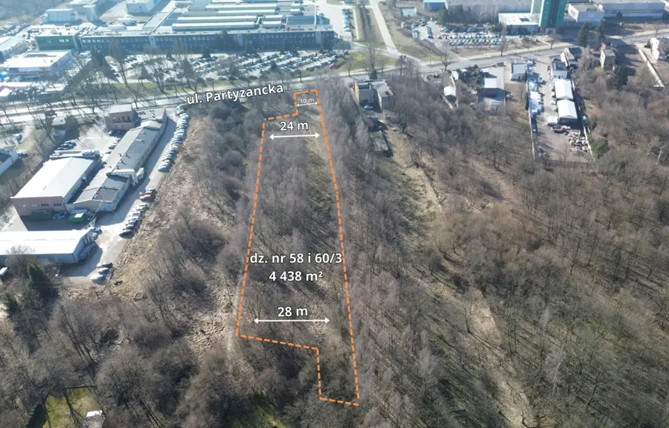 Działka inwestycyjna 4 438 m², Pabianice