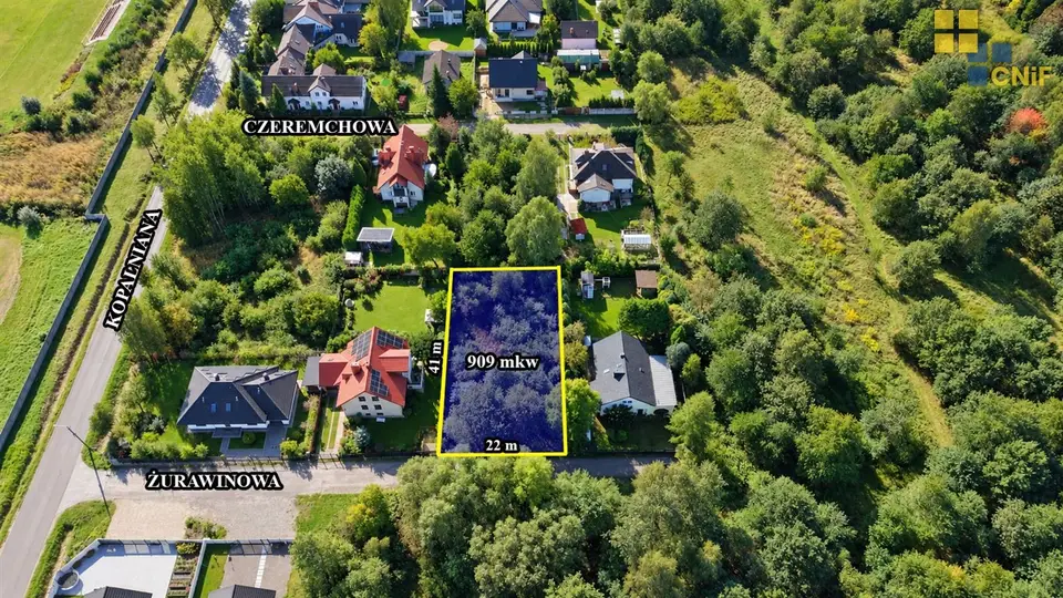 Działka budowlana 909 m², Częstochowa, Dźbów