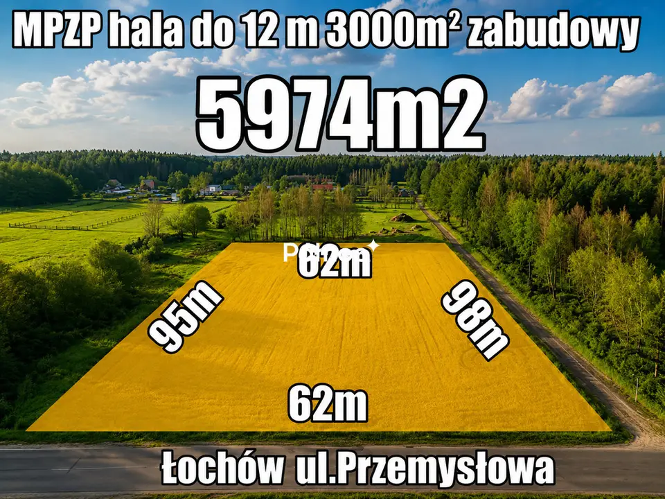 Działka inwestycyjna 5 974 m², Łochów