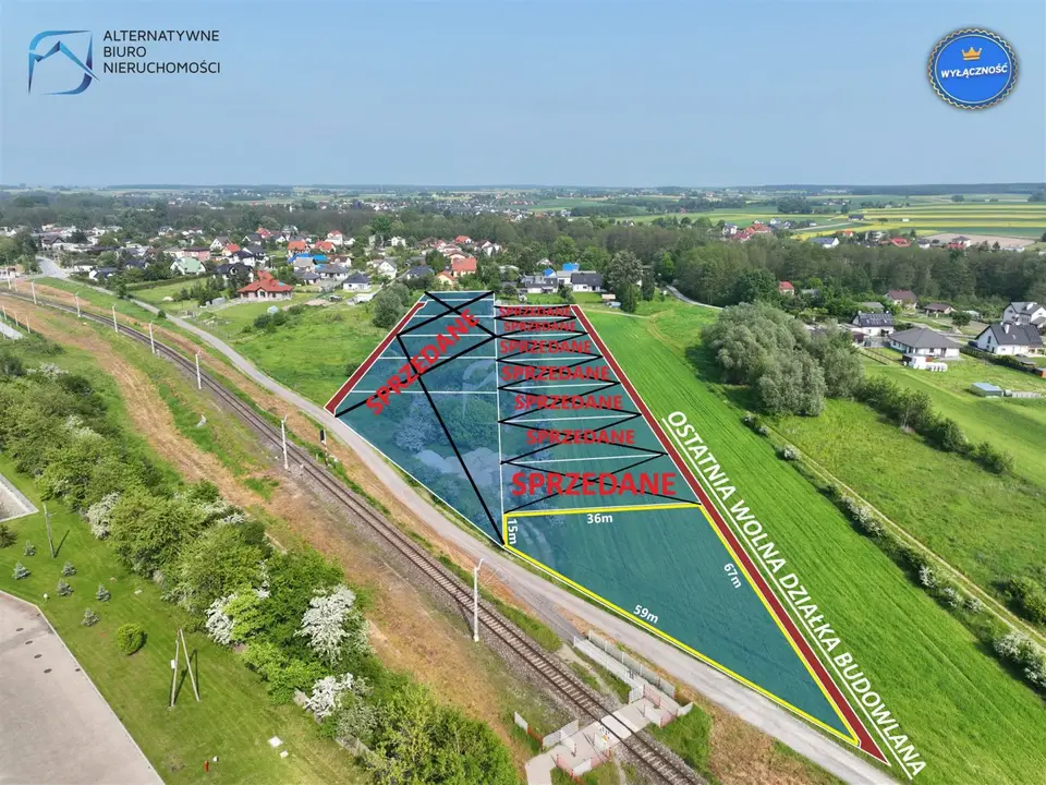 Działka budowlana 1 523 m², Niedrzwica Duża