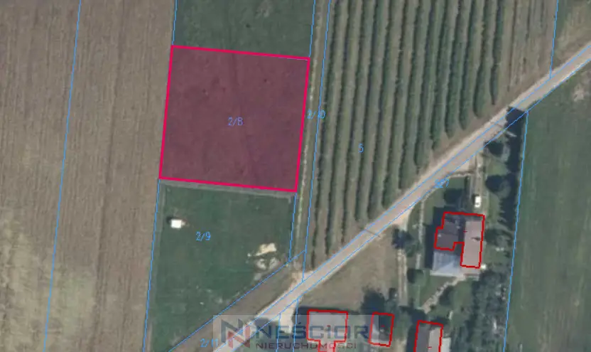 Działka budowlana 1 608 m², Grubale