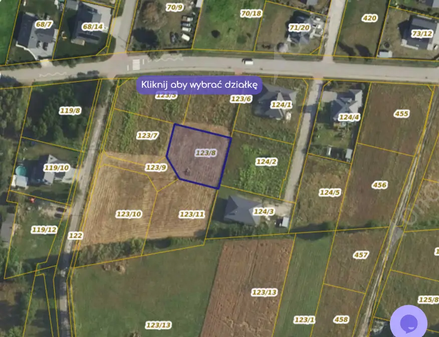 Działka budowlana i inwestycyjna 982 m², Cisie