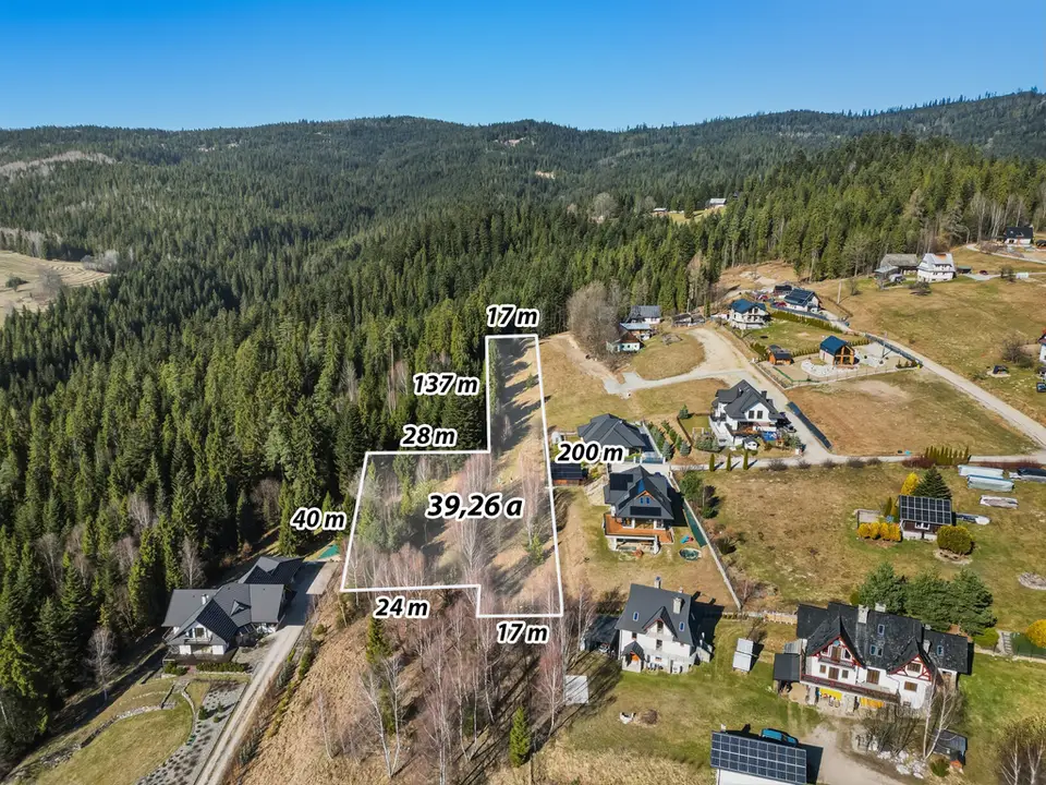 Działka budowlana 3 926 m², Nowy Targ