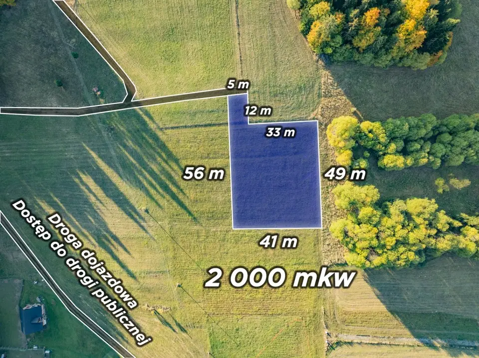 Działka budowlana 2 000 m², Łapsze Niżne