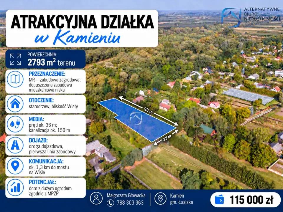 Działka budowlana i rolna 2 793 m², Kamień