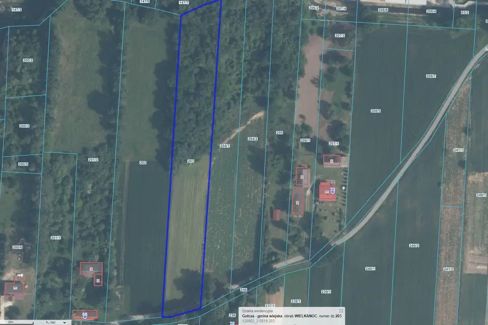 Działka budowlana 5 749 m², Wielkanoc