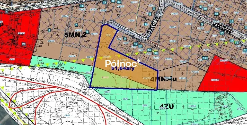 Działka budowlana i inwestycyjna 5 164 m², Bochnia