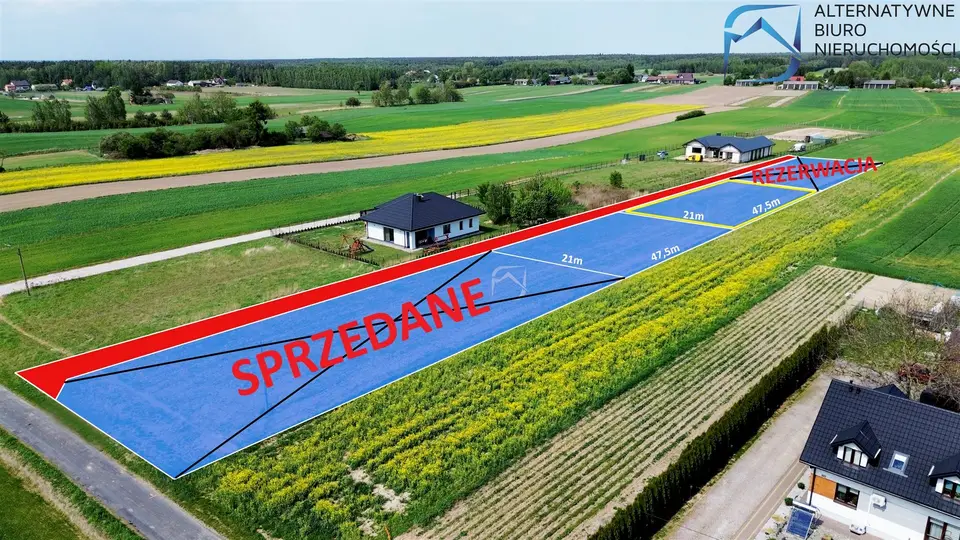 Działka budowlana 1 000 m², Zawieprzyce