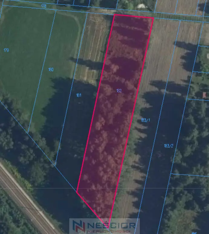 Działka budowlana 3 729 m², Borki-Kosy