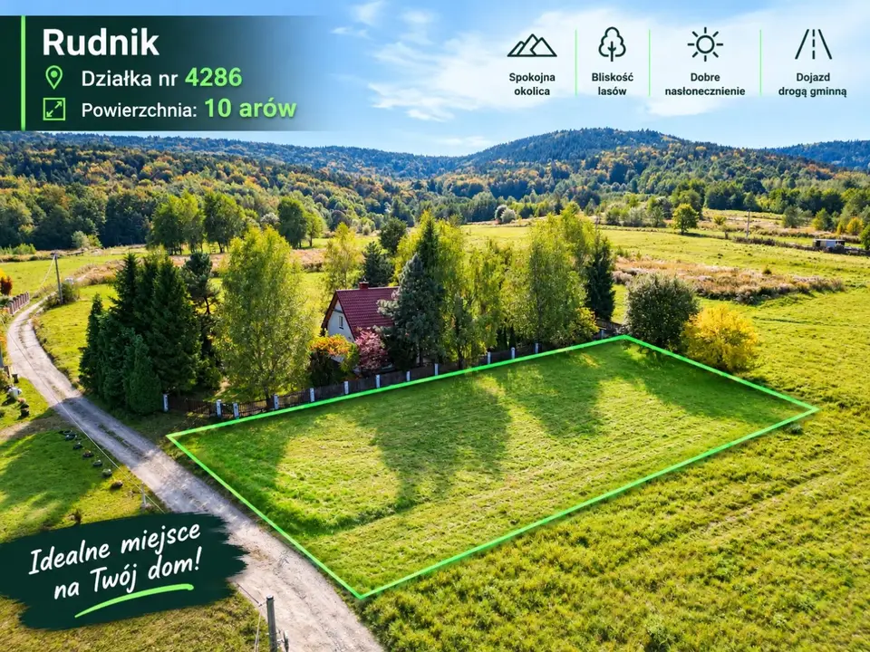 Działka budowlana 965 m², Rudnik