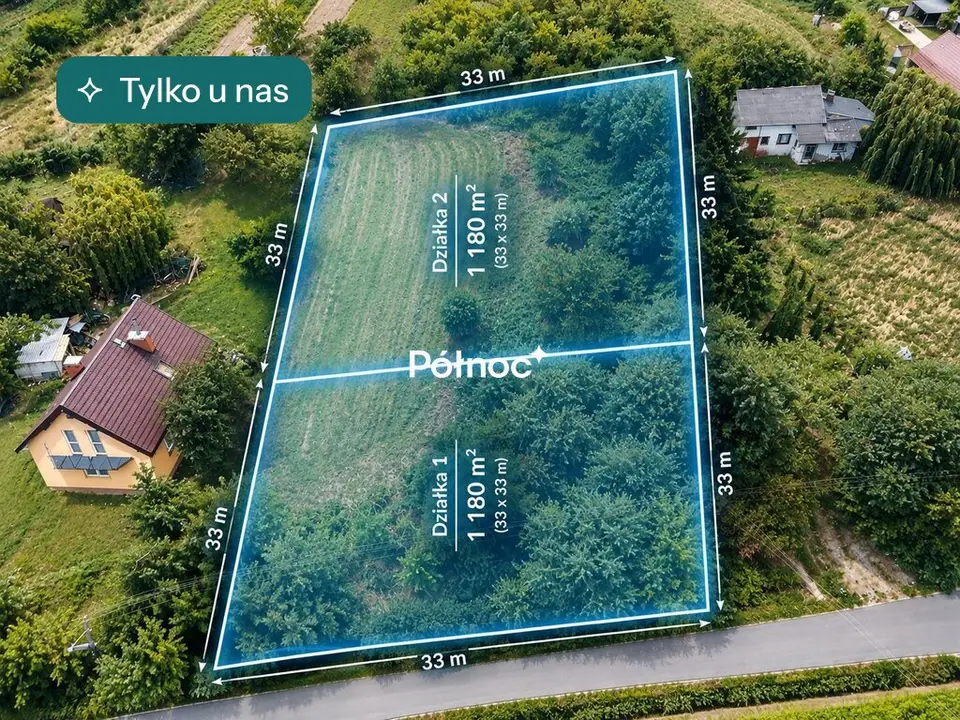 Działka budowlana 1 180 m², Zawada