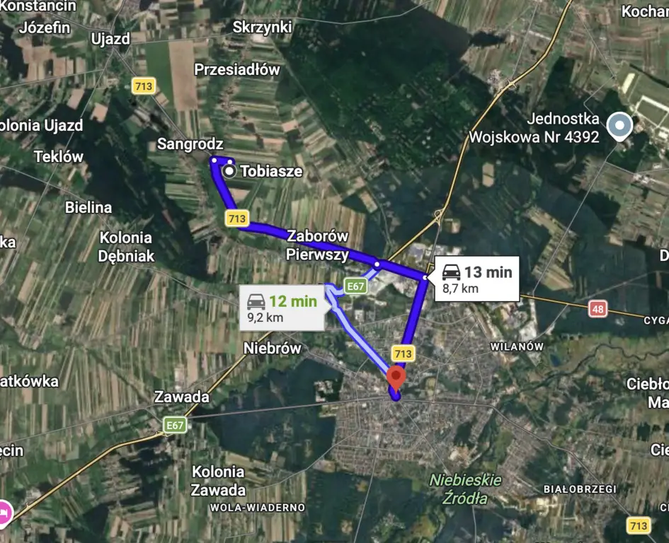 Działka budowlana 1 800 m², Tobiasze