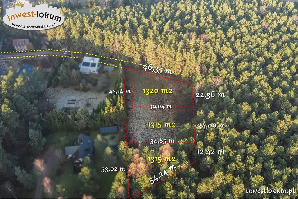 Działka budowlana 1 315 m², Bydlin