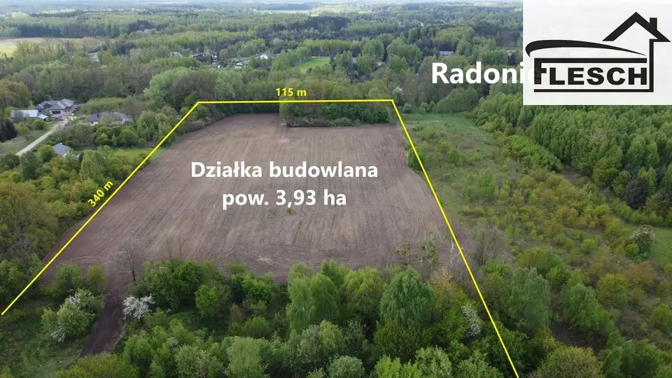 Działka budowlana 3,93 ha, Radonie