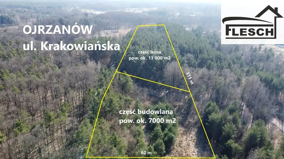 Działka budowlana 2,07 ha, Ojrzanów