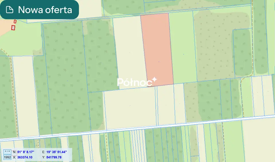 Działka rolna 1,66 ha, Klizin