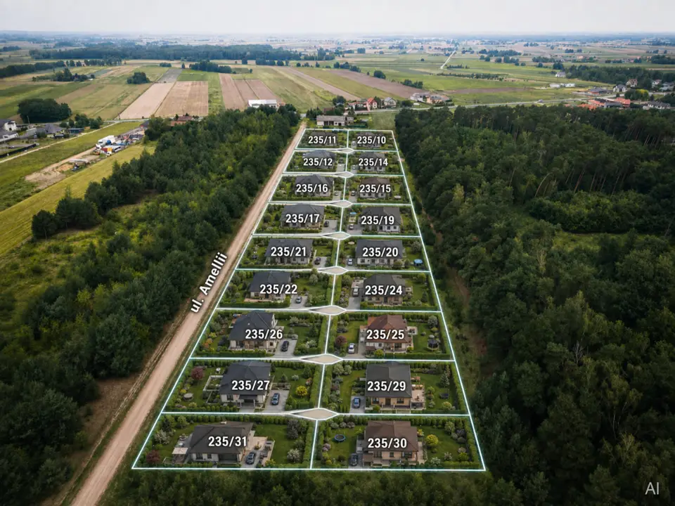 Działka budowlana 1 011 m², Sokolniki-Parcela