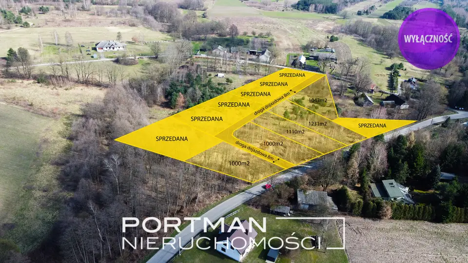 Działka budowlana 1 000 m², Osieck