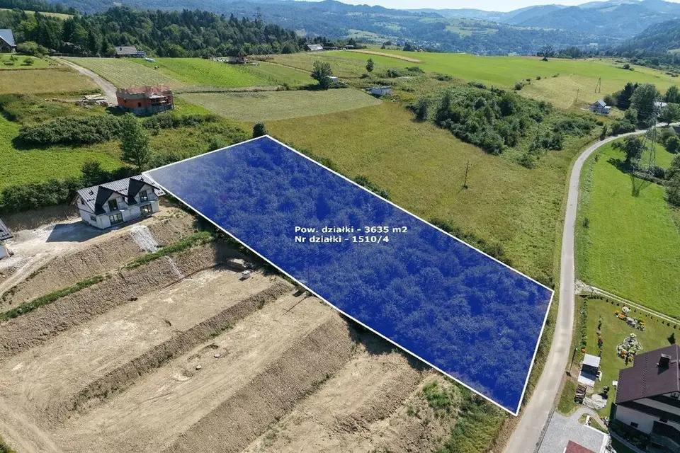 Działka budowlana 3 635 m², Krościenko Nad Dunajcem
