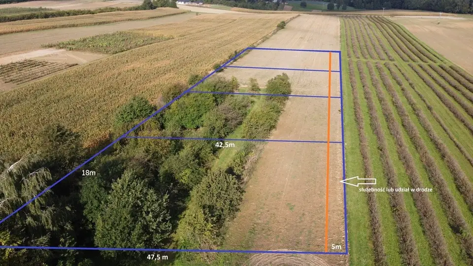 Działka budowlana 850 m², Motycz