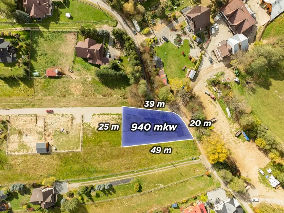 Działka budowlana 940 m², Nowy Targ
