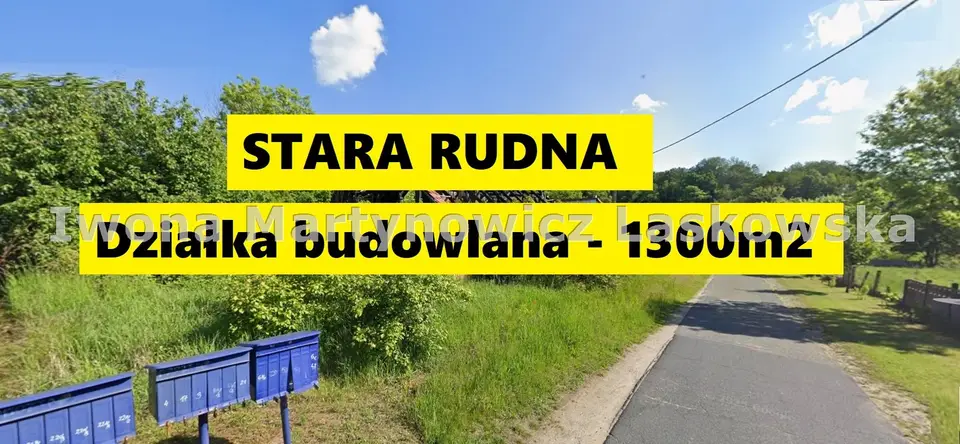 Działka budowlana 1 300 m², Stara Rudna